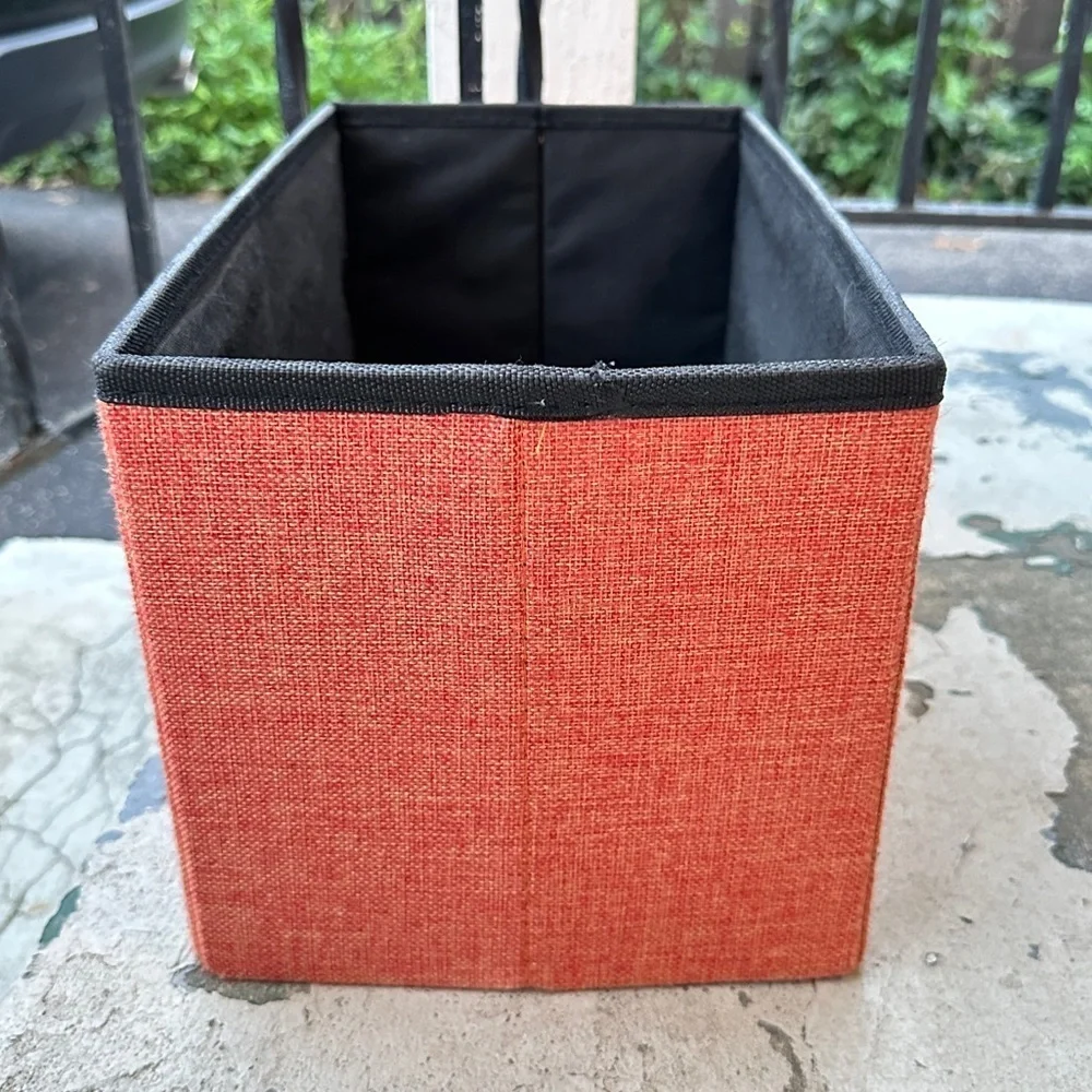 Woven Orange Storage Bin